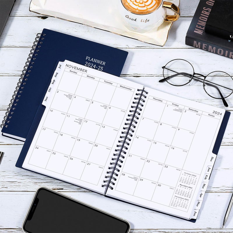 BooQool 2024-2025 Planner - JULY 2024 - JUNE 2025, Planner 2024-2025, Academic Planner Weekly and Monthly with Tabs, 6.25""    8.3"", Strong Twin-Wire Binding, Round Corner, Improving Your Time Management Skill - Image 2